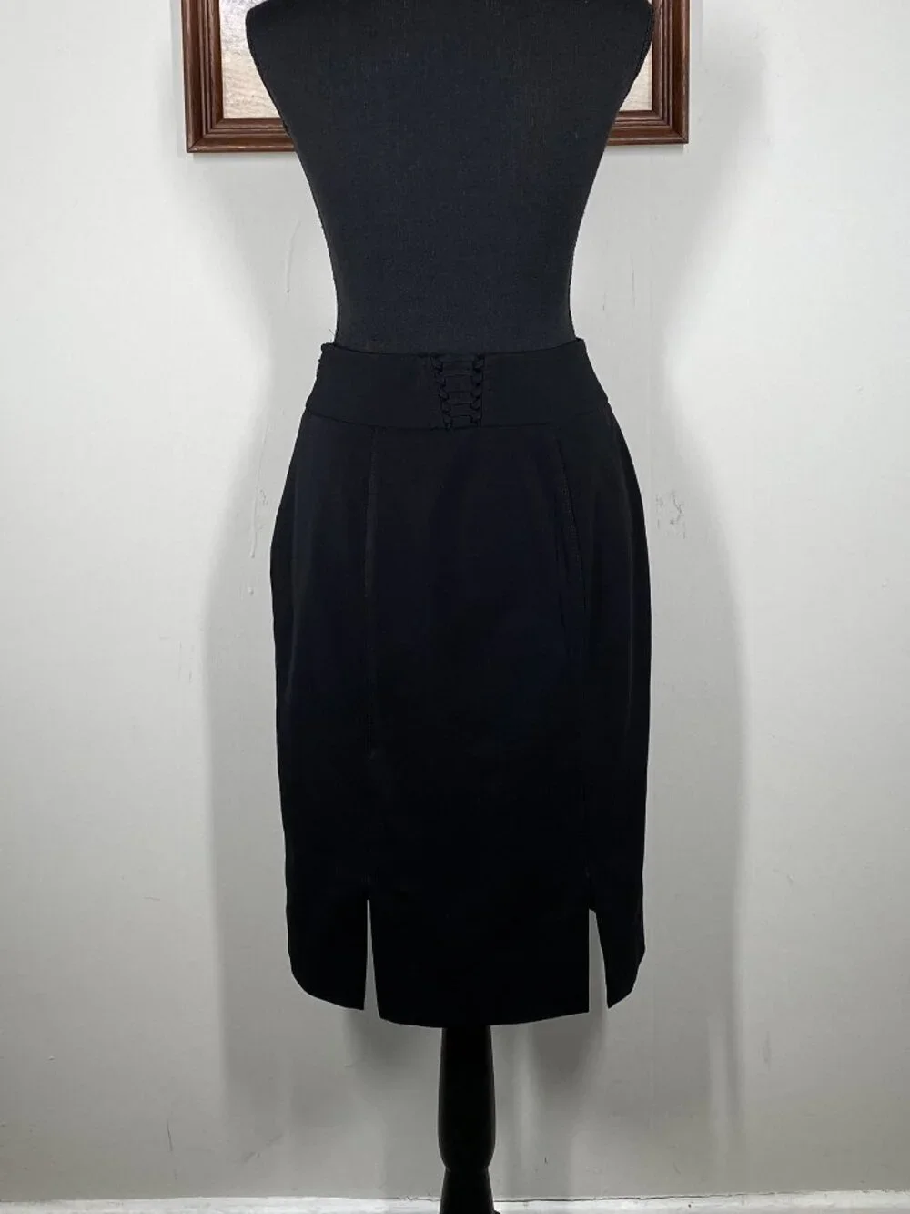 White House Black Market Pencil Skirt Women's 2 Black Office Casual - Picture 3 of 12